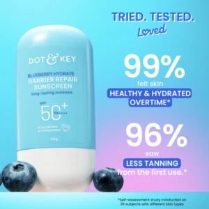 Dot & Key Blueberry Hydrate Barrier Repair Sunscreen SPF 50+, PA++++ - With Hyaluronic & 5 Ceramides 80g