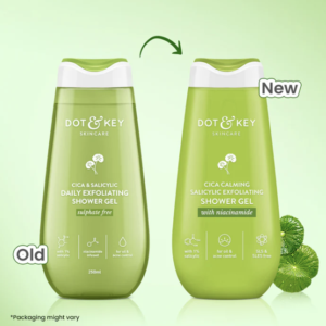 Dot & Key Cica & 1% Salicylic Daily Exfoliating Shower Gel | Niacinamide Infused | Body Wash for Oil & Acne Control | Reduces Body Acne & Smoothes Irritation | Clean, Acne Free Skin | 250ml