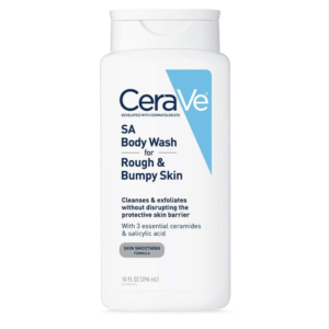 CeraVe Body Wash with Salicylic Acid, Fragrance Free Body Wash to Exfoliate Rough and Bumpy Skin, Allergy Tested, 10 Ounce