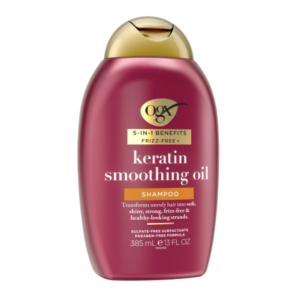 OGX Frizz-Free + Keratin Smoothing Oil Shampoo 385ml