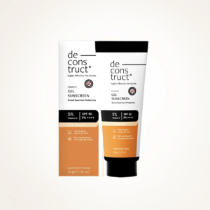 Deconstruct 5% Vitamin C Gel Sunscreen for Oily Skin SPF 50 PA++++ | Brightens Skin Tone | New Gen UV Filters | Lightweight & Non-greasy | In vivo tested | For Men & Women - 50g