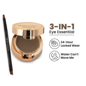 Swiss Beauty 3 In 1 Eyeliner, Eyebrow Filler and Kajal , 24-Hour Stay ,Waterproof - 02 Brown