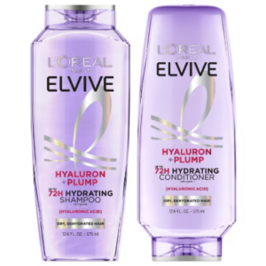 Loreal Paris Elvive Hyaluron Plump Shampoo & Conditioner For Dry Hair, Paraben-Free, Deep Hydration