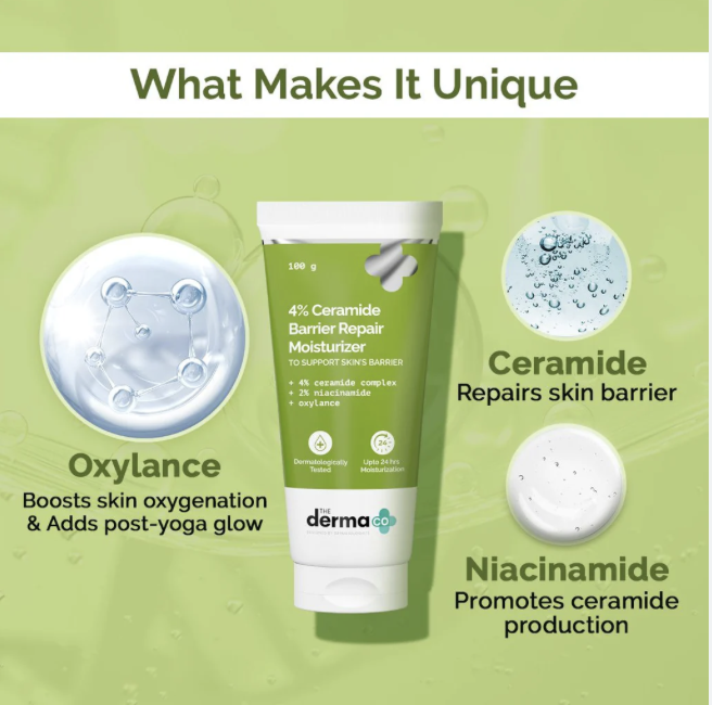 The Derma Co. 4% Ceramide Barrier Repair Moisturizer with Ceramide, Niacinamide, and Oxylance - 100 gm