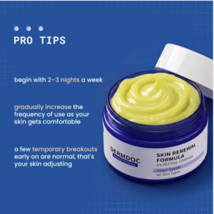 DERMDOC 2% Retinol Complex Skin Renewal Formula Anti-Ageing Night Cream | Reduces Fine Lines & Wrinkles | With Niacinamide & Hyaluronic Acid | Lightweight Formula | All Skin Types | 50 gm