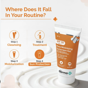 The derma co Pore Minimizing Sunscreen Gel with SPF 50 & PA+++ For Open Pores & UVA/UVB Protection - 50 g