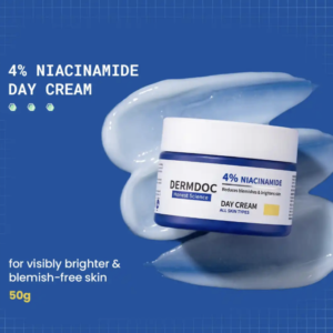 DERMDOC 4% Niacinamide Day Cream (50 gm) | Ultra LightweightA Gel-Based Texture | Oil Free Moisturizer | Glow Boosting & Skin Brightening | Face Cream