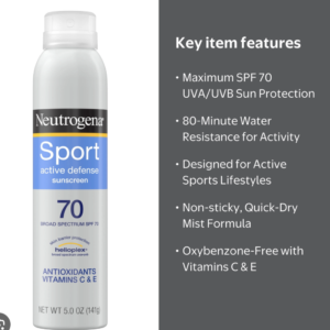 Neutrogena Sport Active Defense SPF 70 Sunscreen Spray