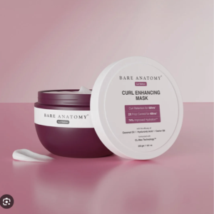 Bare Anatomy Curl Enhancing Hair Mask | Smoothens & Conditions Hair with Curl Retention & 2X Frizz Protection For 48 Hours | Coconut Oil, Hyaluronic Acid & Castor Oil | Sulphate & Paraben Fre