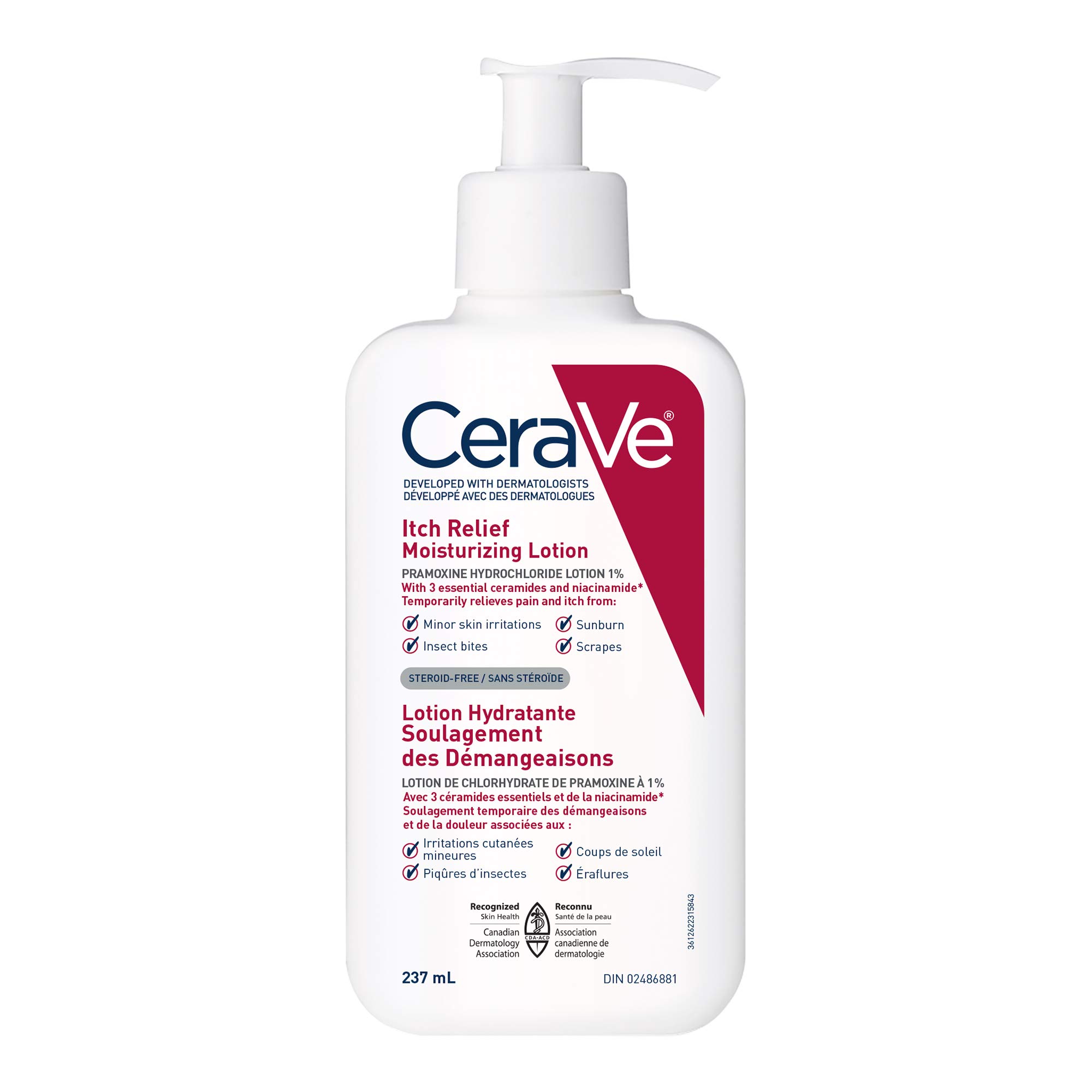 CeraVe Itchy Skin Relief Moisturizing Lotion. For Dry & Eczema-prone skin. Anti-itch cream for minor skin irritations, sunburn relief, insect bug bites & scrapes, 1% Pramoxine. Fragrance Free