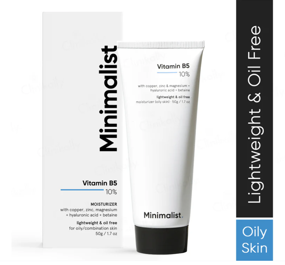 Minimalist Oily Skin Moisturizer for Face | 10% Vitamin B5 | Oil Free Fast Absorbing Lightweight Face Moisturizer Gel | For Women & Men | 1.7 Oz / 50 gm