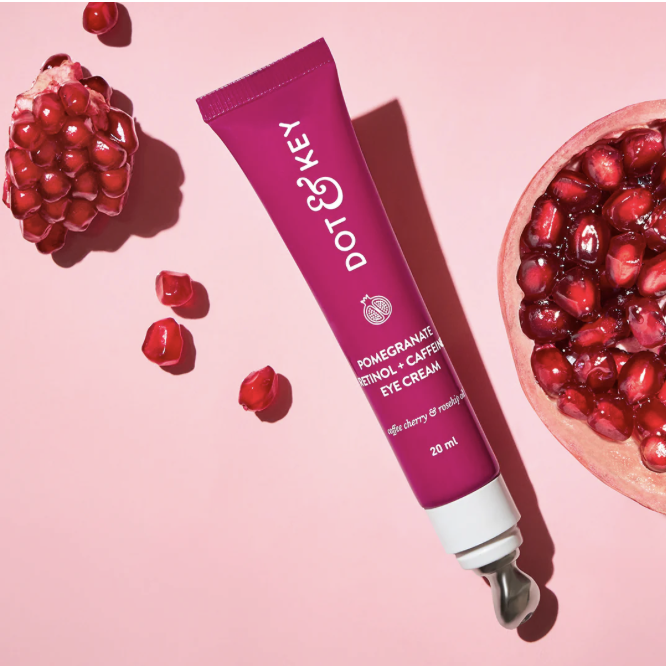 Dot & Key Pomegranate Retinol + Caffeine Eye Cream | Smoothens Fine Line & Wrinkles | Fades Dark Circles | Locks Moisturizer to Prevent Dryness | Improves Skin Elacticity & Firmness | 20ml