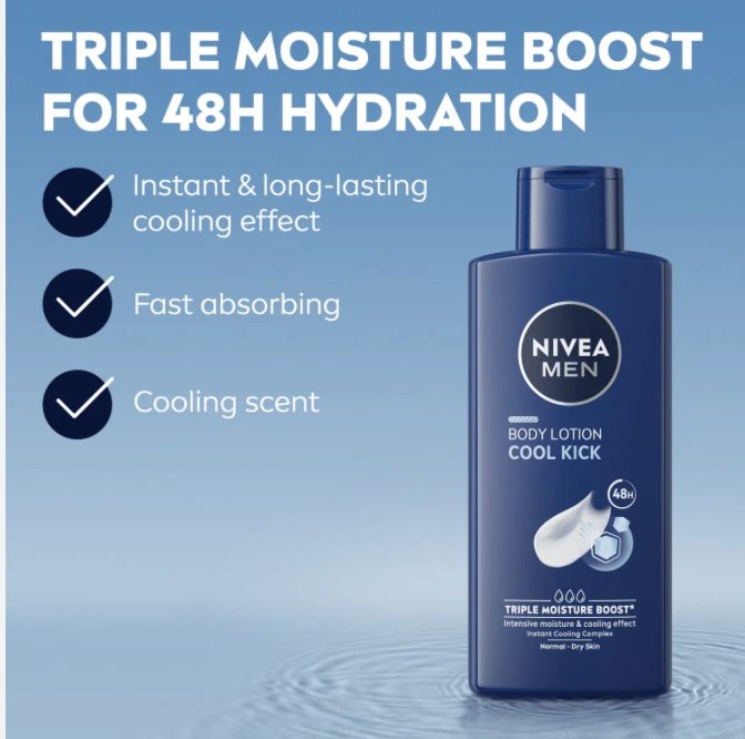 NIVEA MEN COOL KICK BODY LOTION 400ML