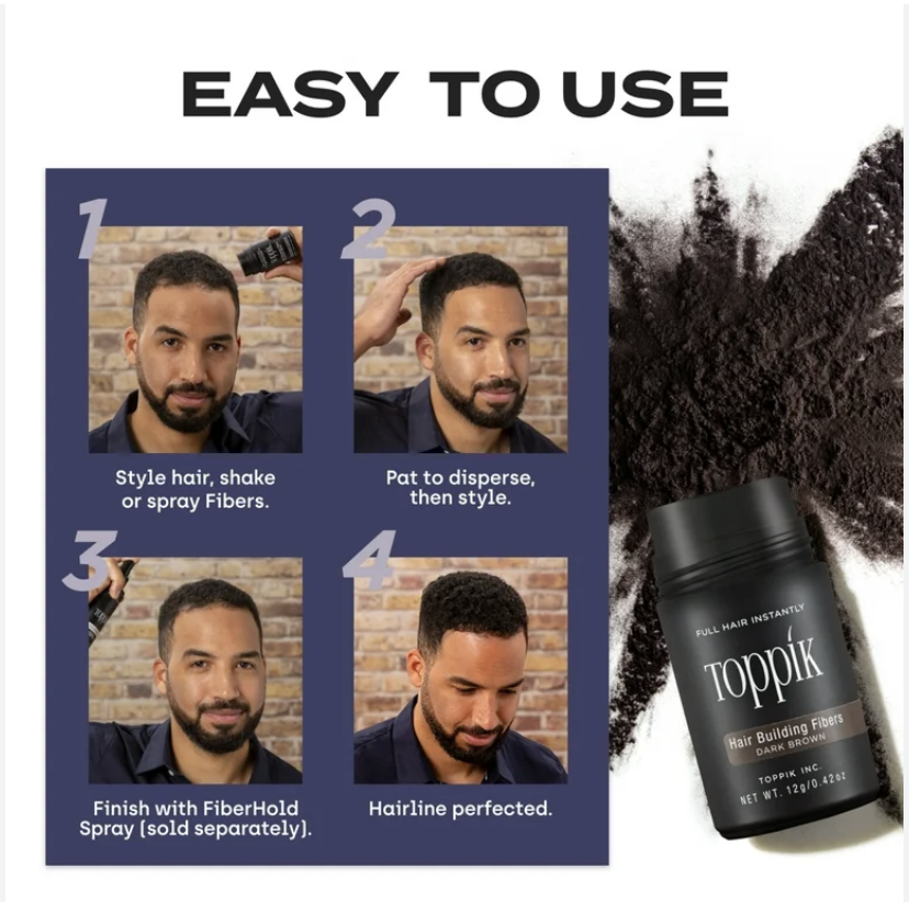 Toppik Hair Building Fibers, White, 12g Fill In Fine or Thinning Hair, Instantly Thicker, Fuller Looking - Canada