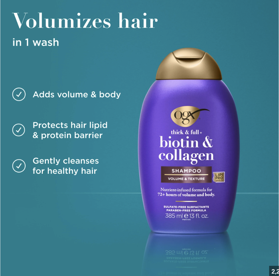 OGX Thick & Full, Biotin & Collagen Volumizing Shampoo, 13 fl. oz