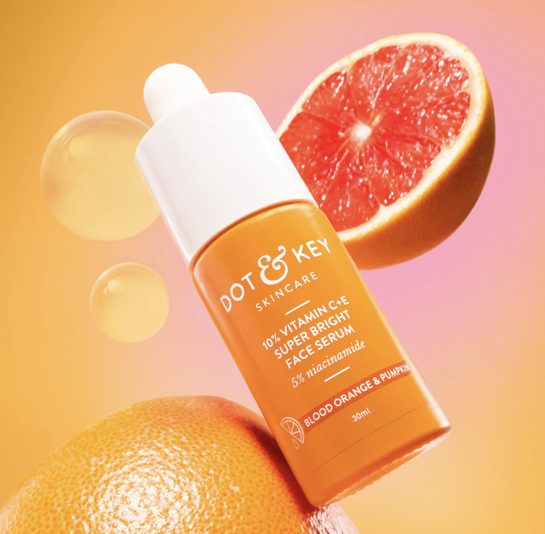 DOT & KEY 10% Vitamin C + E Serum with 5% Niacinamide,for Glowing Skin,Fades Dark Spots & Hyperpigmentation,Infused with Blood Orange & Pumpkin,Targets Dull & Uneven Skin,For All Skin Types,3