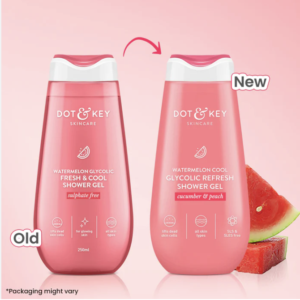 Dot & Key Watermelon Glycolic Fresh & Cool Shower Gel with Cucumber & Peach | Suitable for all Skin Types | 250 ml