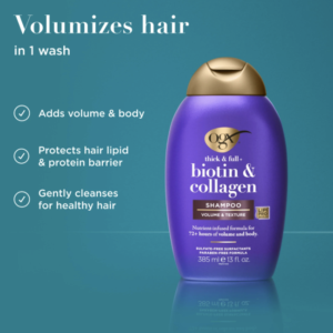 OGX Thick & Full, Biotin & Collagen Volumizing Shampoo, 385ml