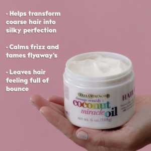 OGX Extra Strength Damage Remedy + Coconut Miracle Oil Hair Mask, Extra Hydrating & Softening Anti-Frizz Treatment