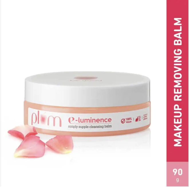 Plum E-Luminence Simply Supple Cleansing Balm, Face, Lip & Eye Waterproof Makeup Remover, Non-drying 90 gm