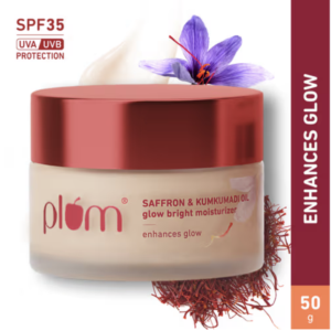 Plum Saffron & Kumkumadi Oil Glow Bright Moisturizer For Dull Skin With SPF 35 UVA & UVB Protection