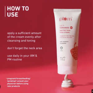 Plum 1% Ceramide Face Cream With Oat, Strengthens Skin Barrier & Nourishes 50g