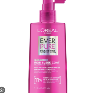 Loreal  Paris EverPure Sulfate-Free Anti-Frizz Smoothing Iron Sleek Coat Hair Treatment, 5.1 fl oz
