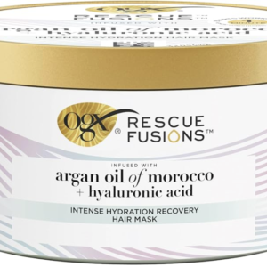 OGX Rescue Fusions Intense Hydration Recovery Hair Mask, Infused with Argan Oil of Morocco and Hyaluronic Acid, Sulfate Free, 285ml