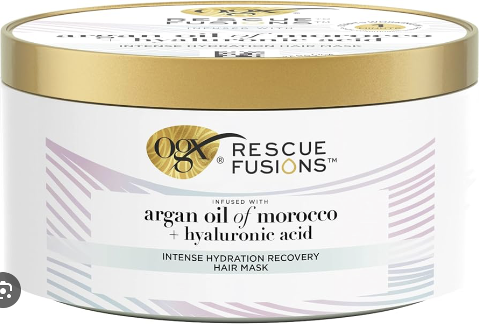 OGX Rescue Fusions Intense Hydration Recovery Hair Mask, Infused with Argan Oil of Morocco and Hyaluronic Acid, Sulfate Free, 285ml