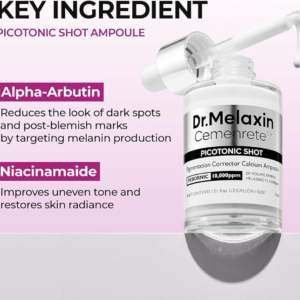 Dr.Melaxin Picotonic Shot Serum 1.01 fl.oz - Alpha-Arbutin and Niacinamide Dark Spot Corrector Serum, Pigmentation Corrector for Uneven Skin Tone, Blemish Marks, K-Beauty Face Serum