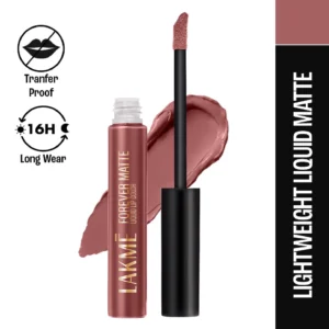 Lakme Forever Matte Liquid Lip, 16hr Lipstick, Lightweight & transferproof