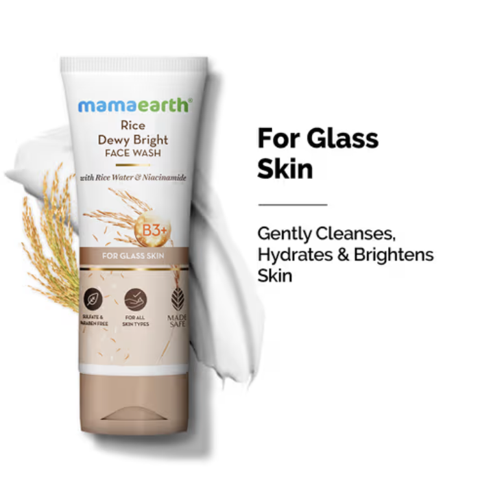 Mama earth rice dewy bright face wash -100ml