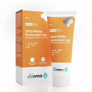 The Derma Co Ultra Matte Sunscreen Gel with SPF 60|Prevents Sun Damage|For all skin type, 50 g