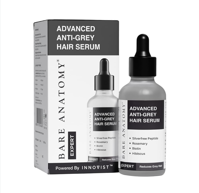 Bare Anatomy Advanced Anti-Grey Serum , Reduces Hair & Beard Greying, Non-Sticky, Odorless