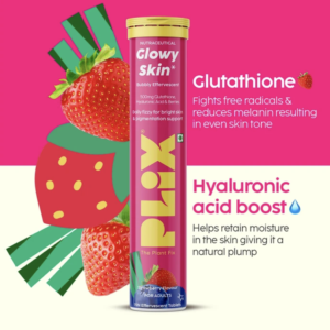 Plix Glutathione Skin Glow 15 Effervescent Tablet 500mg for Clear & Youthful Skin