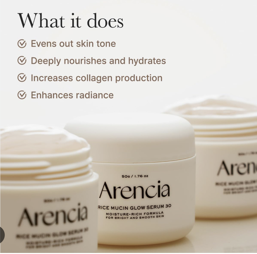 Arencia Rice Mucin Glow Serum 30 50g