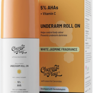 Chemist At Play 5% AHAs Under Arm Roll On - White Jasmine Fragrance - 40ML