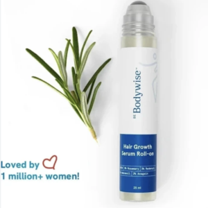 Be Bodywise Hair Growth Serum Roll On - 3% Rosemary, 3% Redensyl & 2% Aminexil For New Hair Growth (25ml)