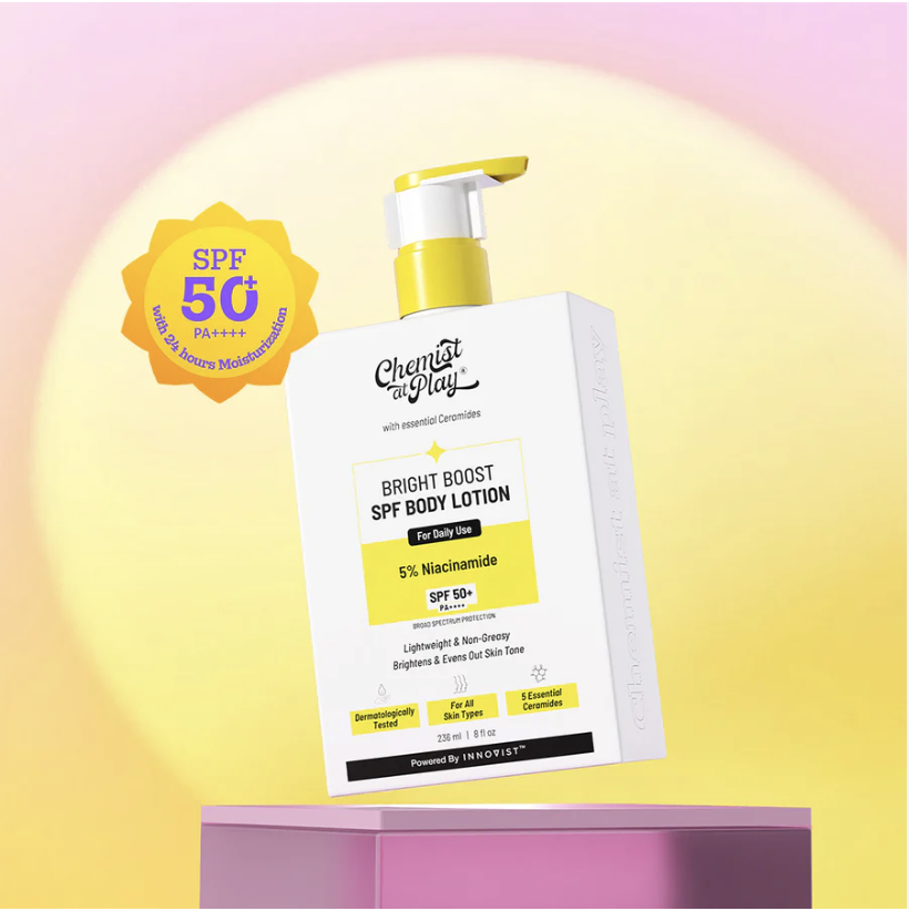 Chemist at Play Bright Boost SPF Body Lotion, SPF 50+ PA++++, 24 hours moisturization (236ml)