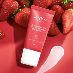 DOT & KEY Strawberry Dew Strobe Cream For Face Skin Radiance Cream | Moisturizer & Highlighter For Face | For Dewy Glazed Instant Glow | Boosts Hydration | For All Skin Types | For Women & Me
