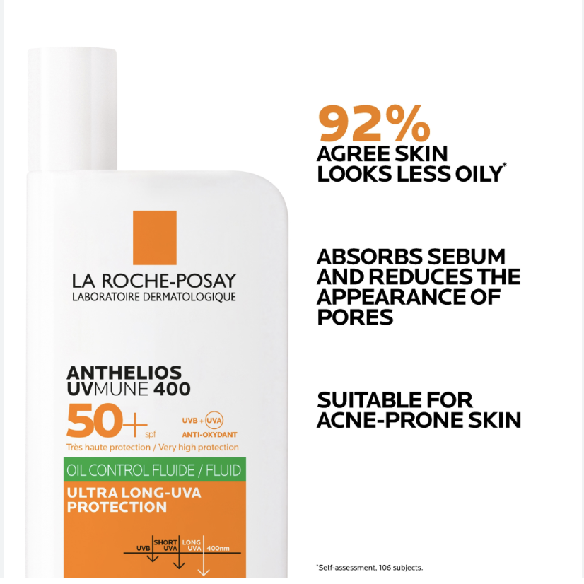 La Roche-Posay Anthelios Oil Control Fluid SPF50+ for Oily Blemish-Prone Skin 50ml - UK