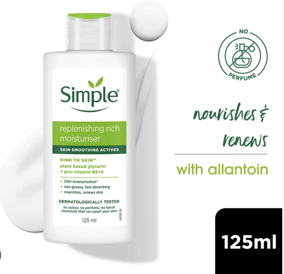 Simple Kind to Skin Replenishing Rich Moisturizer All Skin Types Moisturizer (125ml)