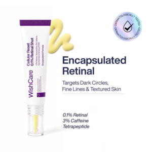WishCare Cellular Reset 0.1% Retinal Shot - For Fine Lines, Wrinkles & Dark Circles - Retinol Serum (10ml)