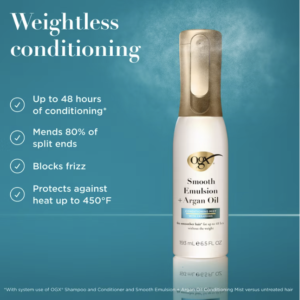 OGX Smooth Emulsion + Argan Oil Conditioning Hair Mist, 6.5 fl. oz