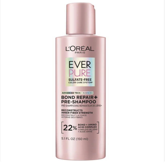 Loreal Paris EverPure Sulfate Free Bond Repair Pre Shampoo Treatment, for All Hair Types, 5.1 fl oz