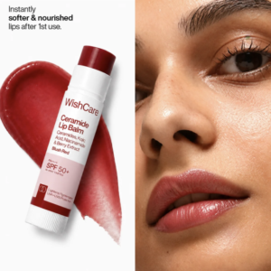 WishCare Tinted Ceramide Lip Balm with SPF50 PA++++ - Kojic Acid - 5 g - Blush Red
