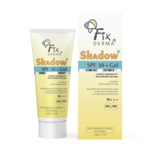 Fixderma Shadow Sunscreen SPF 30+ Pa+++ Gel For Oily Skin | Lightweight, Water Resistant, No White Cast | Broad Spectrum Sunscreen 75g